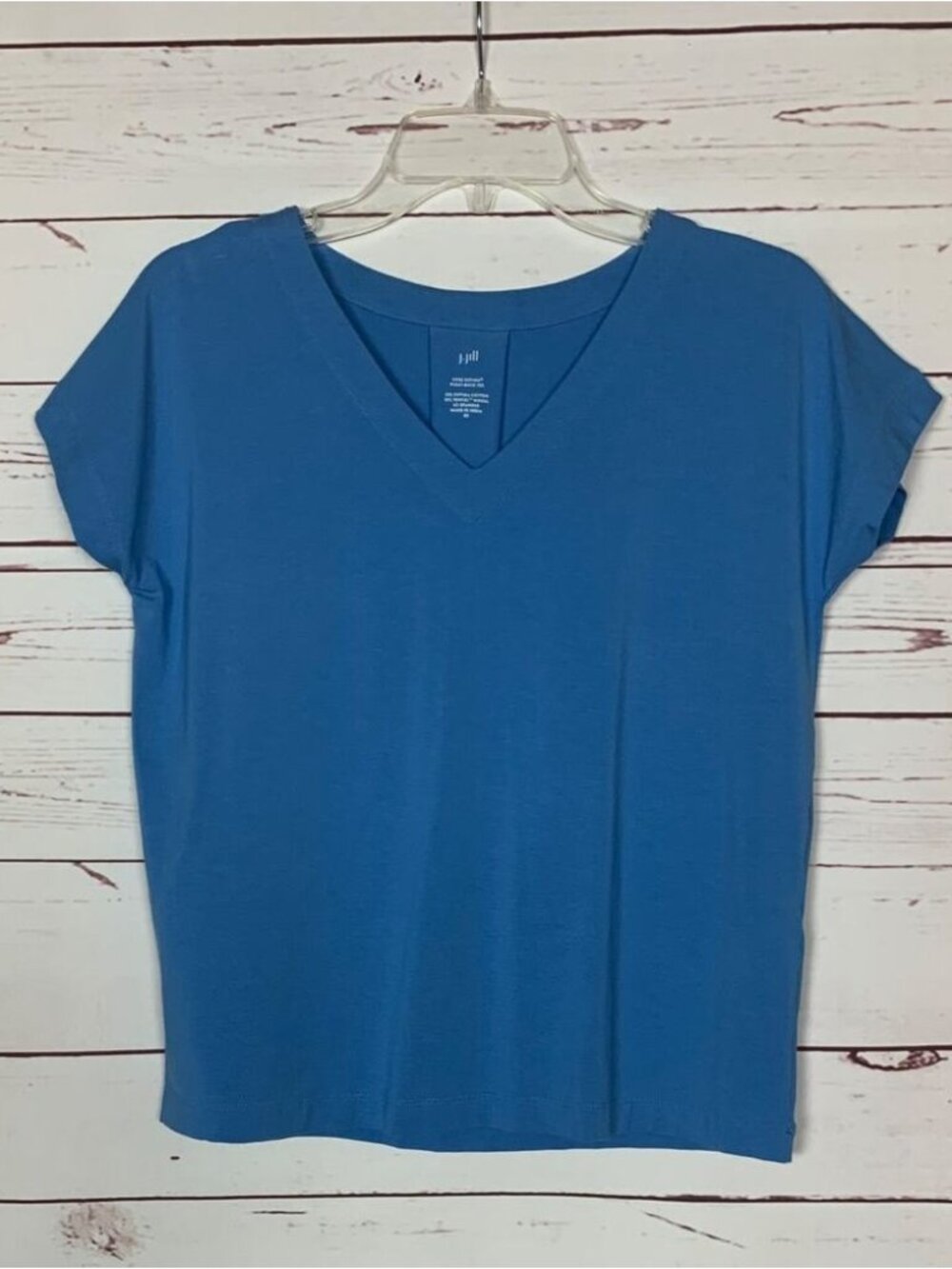 Blue Luxe Supima V Neck Short Sleeve Tee Shirt Top